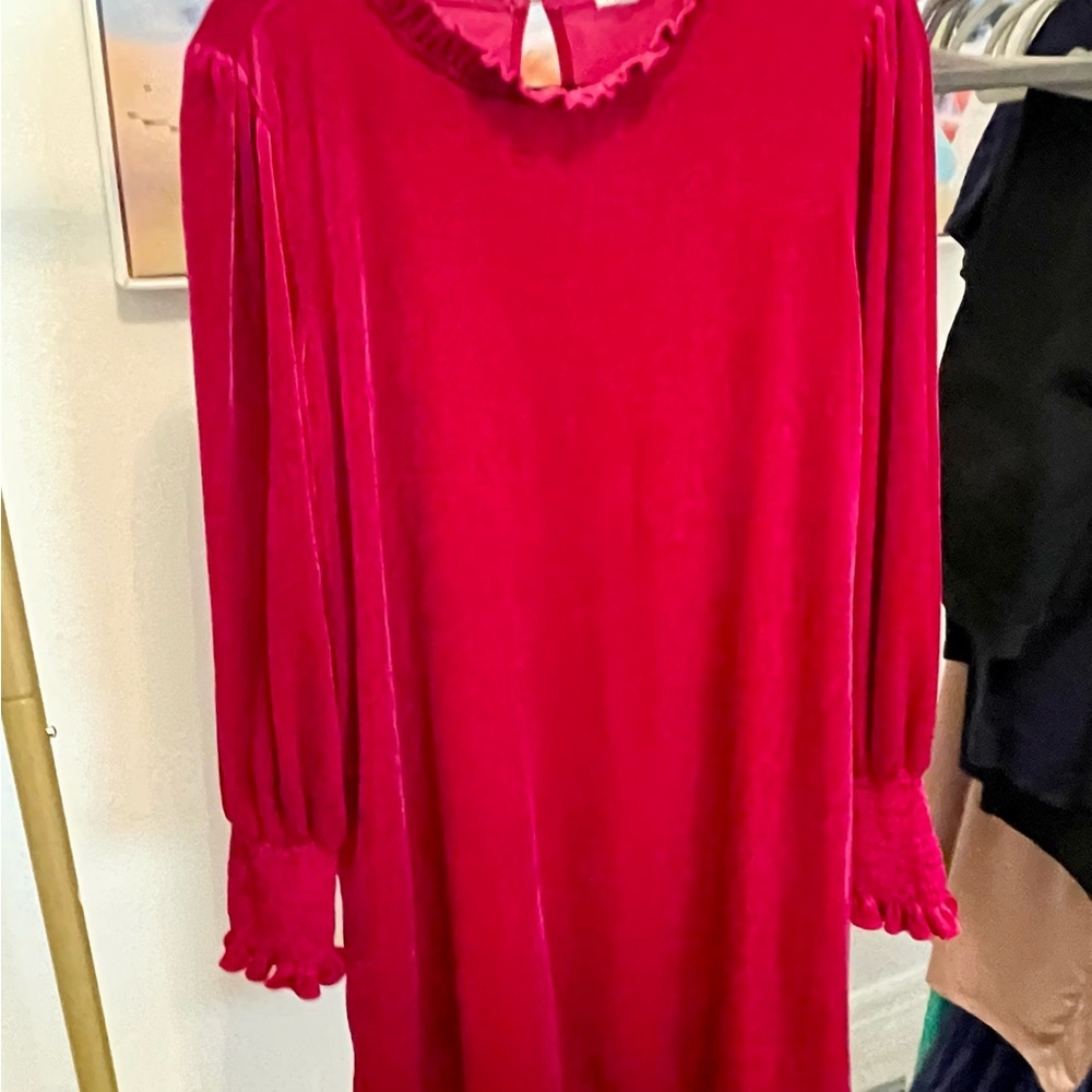 JODIFL Velvet Womens dress in Deep Pink Medium - Picture 3 of 5